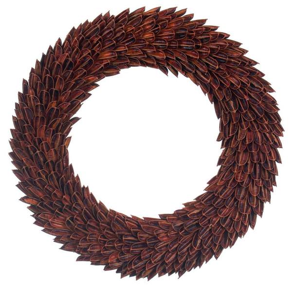 24" Brown Natural Hemp Shell Wreath