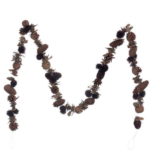 6' Natural Mix Natural Pinecone Garland