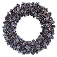 Vickerman 24" White Natural Pinecone/Oak Cone Wreath