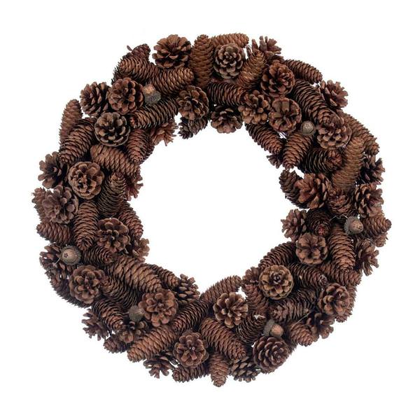 18" Natural Pinecone Oak Cone Wreath