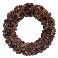 Vickerman 24" Natural Pinecone/Oak Cone Wreath