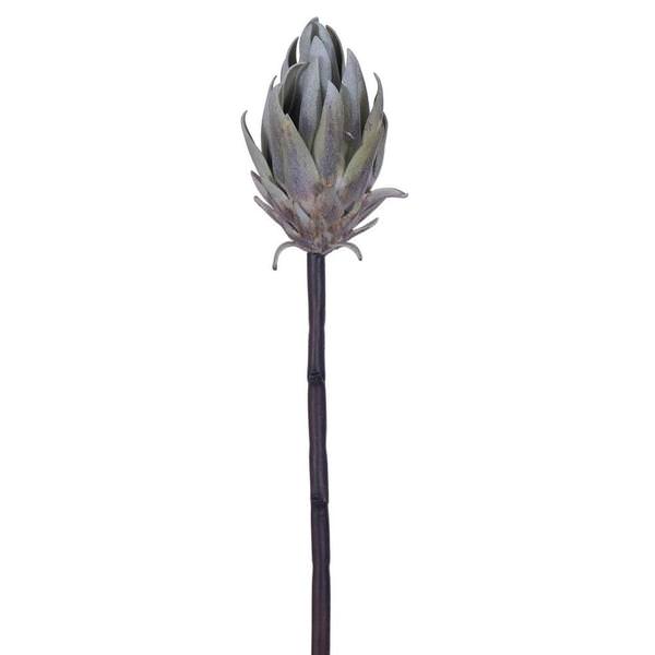 22" Artificial Gray / Green Protea Stem (2 Pack)