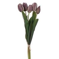 Vickerman 16" Artificial Purple / Cream Tulip Bundle (2 Pack)