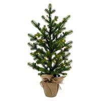 Vickerman 36" x 21" Cobby Spruce Tree Burlap 192 Tips Burlap Base 50 Warm White Lights