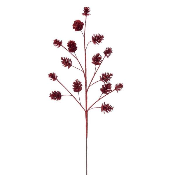 24" Red Pinecone Glitter (6 Pack)
