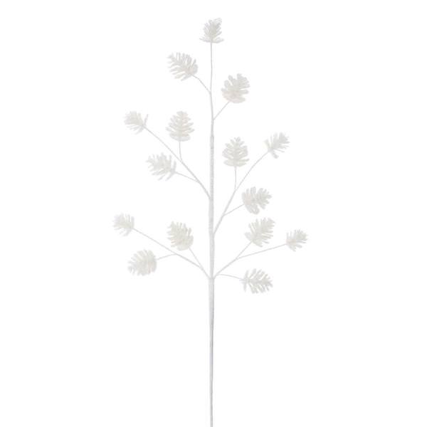 24" White Pinecone Glitter (6 Pack)