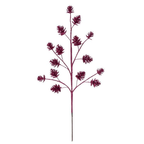 24" Fuchsia Pinecone Glitter (6 Pack)