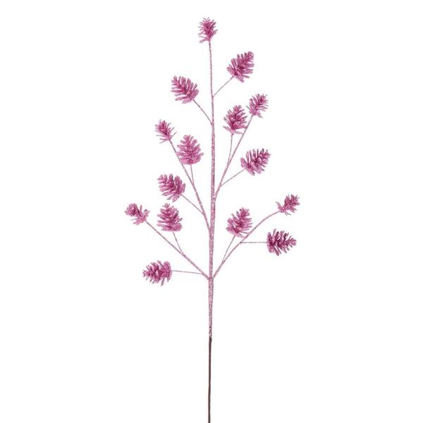 24" Pink Pinecone Glitter (6 Pack)