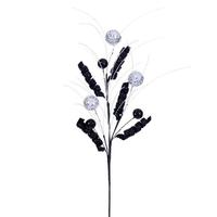 Vickerman 23" Black / White Curly Spray (4 Pack)