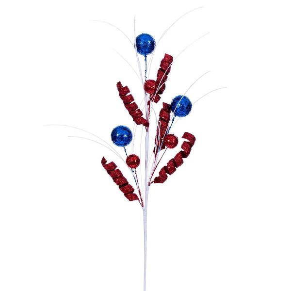 23" Red / White / Blue Curly Spray (4 Pack)