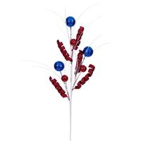 Vickerman 23" Red / White / Blue Curly Spray (4 Pack)