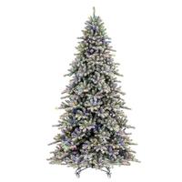 Vickerman 7.5' x 59" Artificial Flocked Bavarian Pine 750 Multi-Colored Mini LED Lights