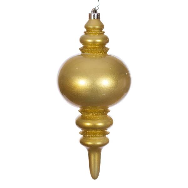 13" Medallion Candy Glitter Finial Christmas Tree Ornament 