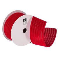 Vickerman 2.5" x 10Yd Red Velvet Lined Satin Back Christmas Ribbon