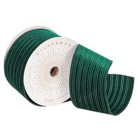 Vickerman 2.5" x 10Yd Emerald Velvet Lined Satin Back Christmas Ribbon