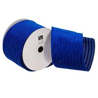 Vickerman 4" x 10Yd Royal Blue Velvet Lined Satin Christmas Ribbon