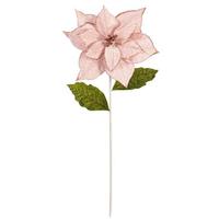Vickerman 20" Pink Classic Velvet Poinsettia Artificial Flower Stem (4 Pack)