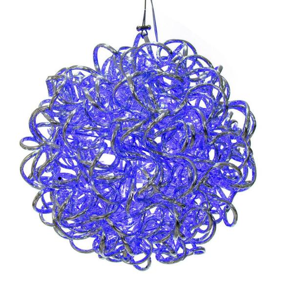 10" 40 Light Blue Spiral Silver Aluminum LED Sphere