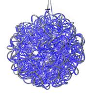 Vickerman 10" 40 Light Blue Spiral Silver Aluminum LED Sphere