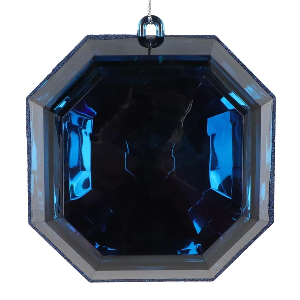 6" Midnight Blue Square Jewel Glitter Ornament Assortment (2 Pack)