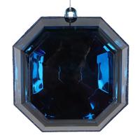 Vickerman 6" Midnight Blue Square Jewel Glitter Ornament Assortment (2 Pack)