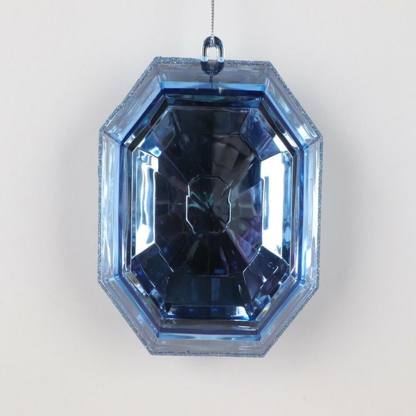 6" Baby Blue Square Jewel Glitter Ornament Assortment (2 Pack)