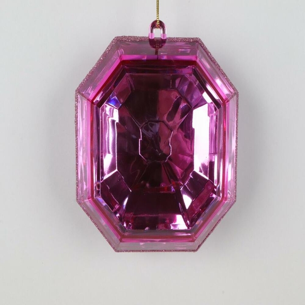 6" Mauve Square Jewel Glitter Ornament Assortment (2 Pack)