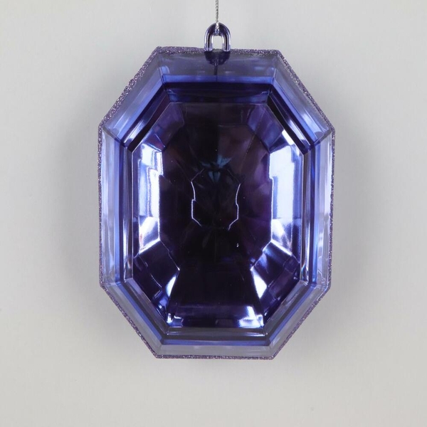 6" Lavender Square Jewel Glitter Ornament Assortment (2 Pack)