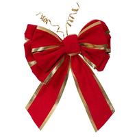 Vickerman 12"x 13" Red Velvet Gold Trim Christmas Bow