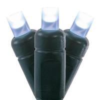 Vickerman 50 Light 25' Green Wire Pure White Frosted LED Christmas Light Set