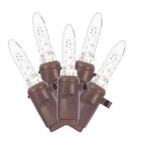 Vickerman 70 Light 7' M5 Brown Wire White Icicle Light String