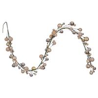 Vickerman 6' Champagne Matte Shiny Pearl Ball Branch Wire Garland