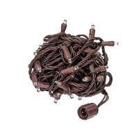 Vickerman 50 Light 25' Brown Wire Pure White Stretchable Wide Angle LED Lights