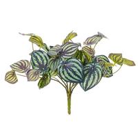 Vickerman 11" Artificial Green Peperomia Piccolo Bush (2 Pack)