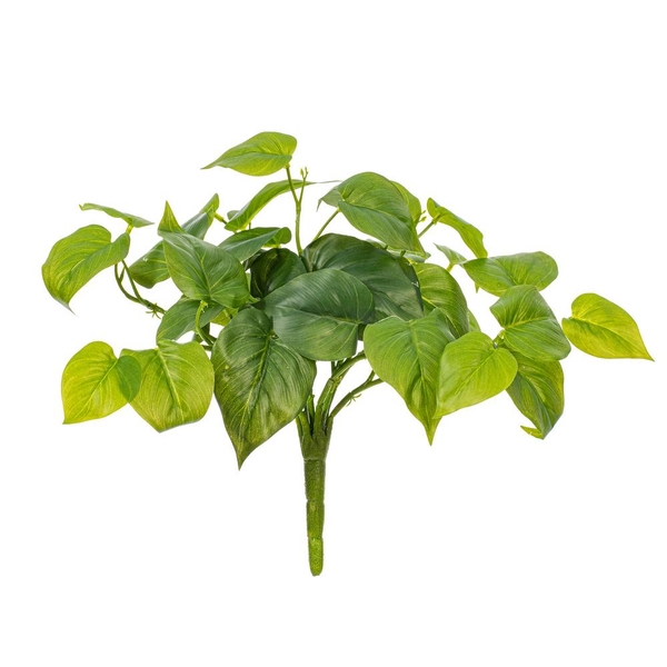 14" Artificial Green Pothos Bush UV (2 pack)