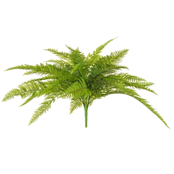 26" Artificial Green Leather Fern Bush