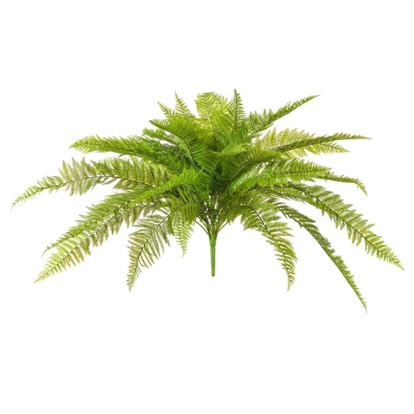 31" Artificial Green Leather Fern Bush