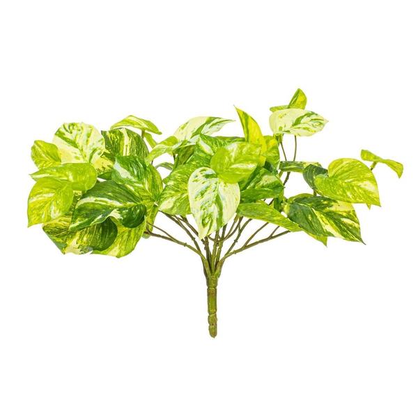 11" Artificial Green Manjula Pothos Bush (2 Pack)