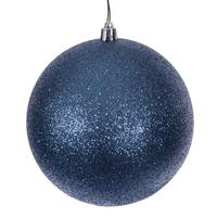 Vickerman 4.75" Denim Blue Glitter Ball Ornament (4 Pack)