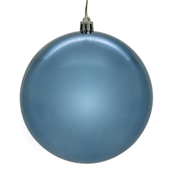 4.75" Denim Blue Shiny Ball Christmas Tree Ornament (4 Pack)