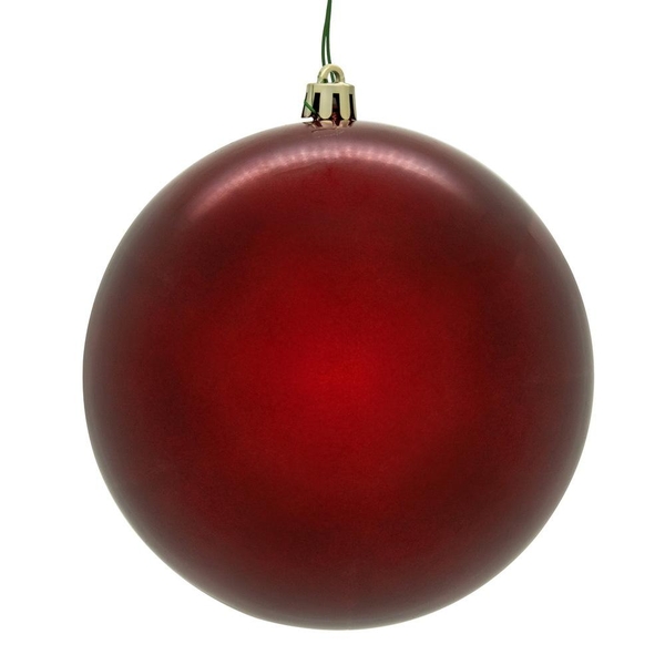 6" Crimson Red Pearl Ball Christmas Tree Ornament (4 pack)