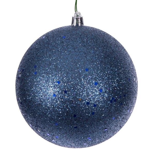 8" Denim Blue Sequin Ball Ornament