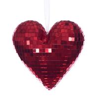 Vickerman 4.75" Red Shiny Mirror Heart Christmas Ornament (2 Pack)