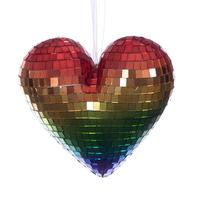 Vickerman 4.75" Multicolor Shiny Mirror Heart Christmas Ornament (2 Pack)