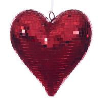 Vickerman 10" Red Shiny Mirror Heart Christmas Ornament
