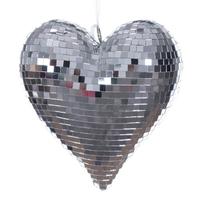 Vickerman 10" Silver Shiny Mirror Heart Christmas Ornament