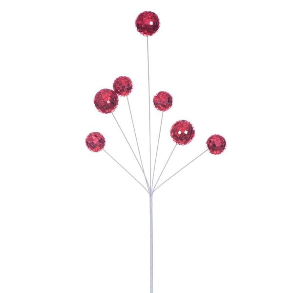 24" Red Shiny Mirror Ball Pick (2 Pack)