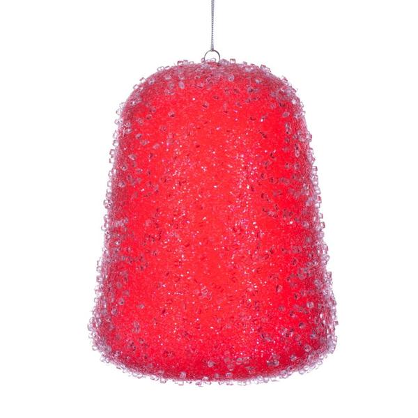 8" Red Icy Sugar Gum Drop Ornament