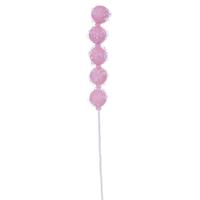 Vickerman 15" Pink Icy Sugar Ball Ornament Pick (6 pack)