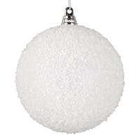 Vickerman 4.75" White Matte Snow Ball Ornament (4 pack)